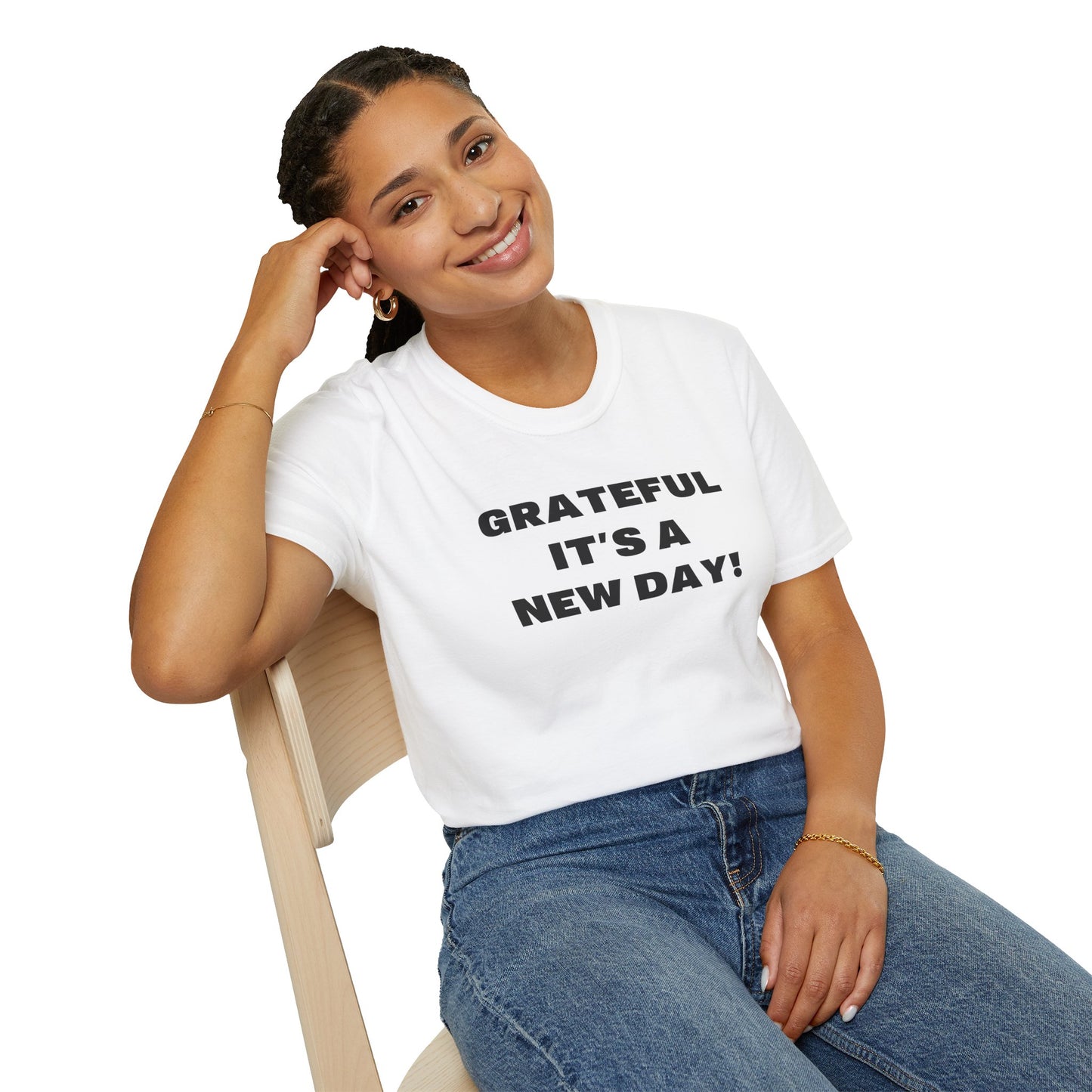Grateful It's A New Day T-Shirt — Positive Morning Inspirational Tee